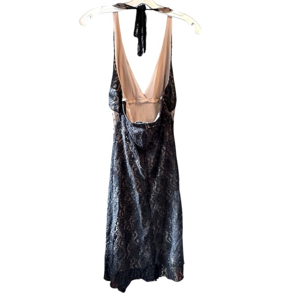 La Belle Black Nude Lace Dress Halter M - Picture 7 of 7